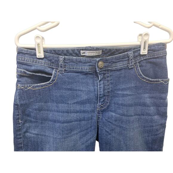 Women’s Lee Slender Blue Jeans Denim Stretch Shorts 32 X 8 In Size 8 Medium - Picture 3 of 8